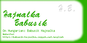 hajnalka babusik business card